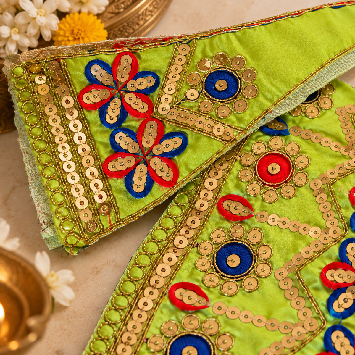 Mata Rani Embroidered Poshak Brindabani Design