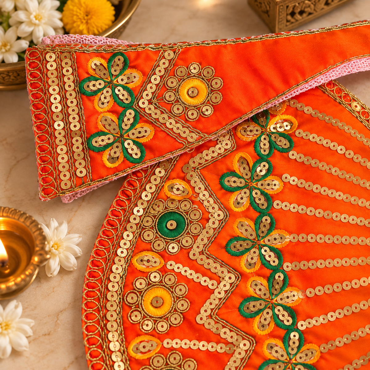 Mata Rani Embroidered Poshak Brindabani Design