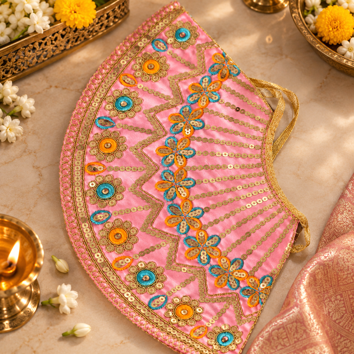 Mata Rani Embroidered Poshak Brindabani Design