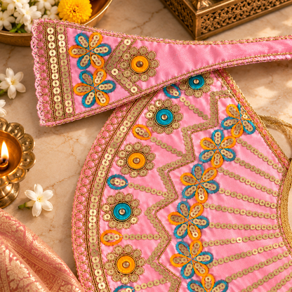 Mata Rani Embroidered Poshak Brindabani Design