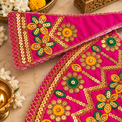 Mata Rani Embroidered Poshak Brindabani Design