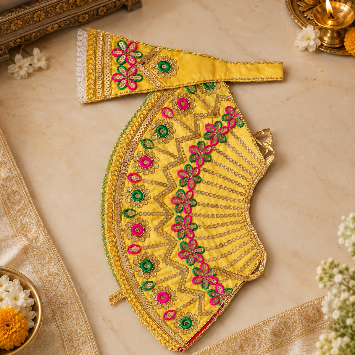 Mata Rani Embroidered Poshak Brindabani Design