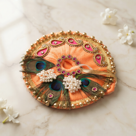 Peacock Feather Kundan Poshak for Laddu Gopal Ji