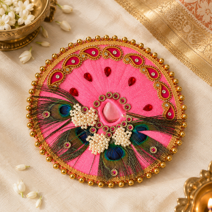 Peacock Feather Kundan Poshak for Laddu Gopal Ji